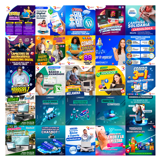 PACK 140 POST FLYER SOCIAL MEDIA REDES SOCIALES - Design Market Perú