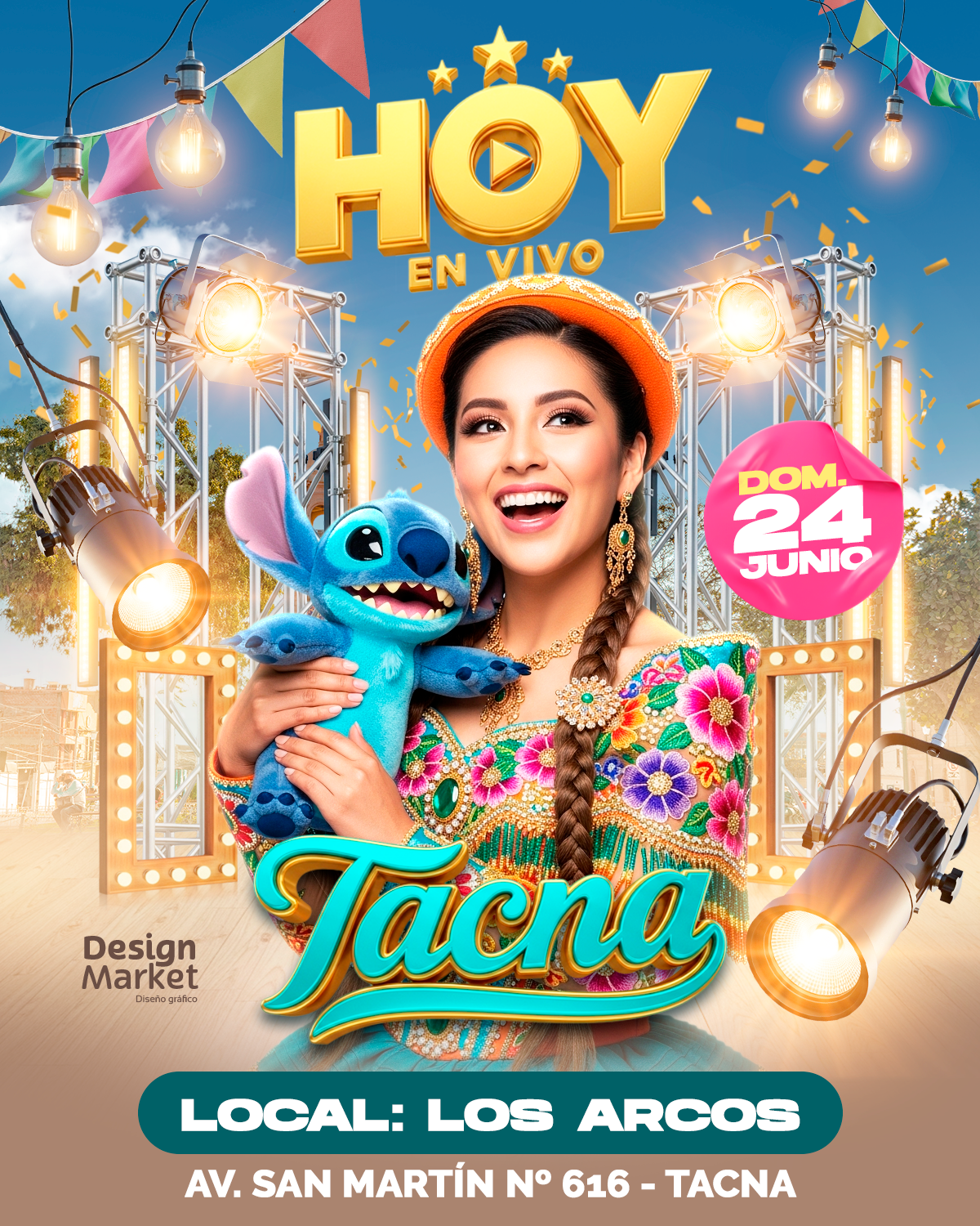 FLYER FIESTA COLORIDA diseño folclorico