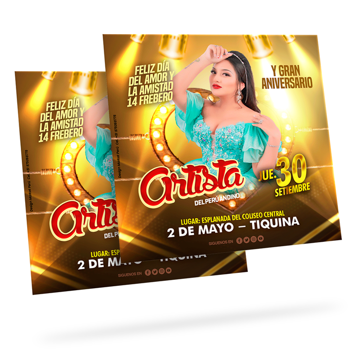 Flyer, post para redes sociales Modelo Artista - Design Market Perú