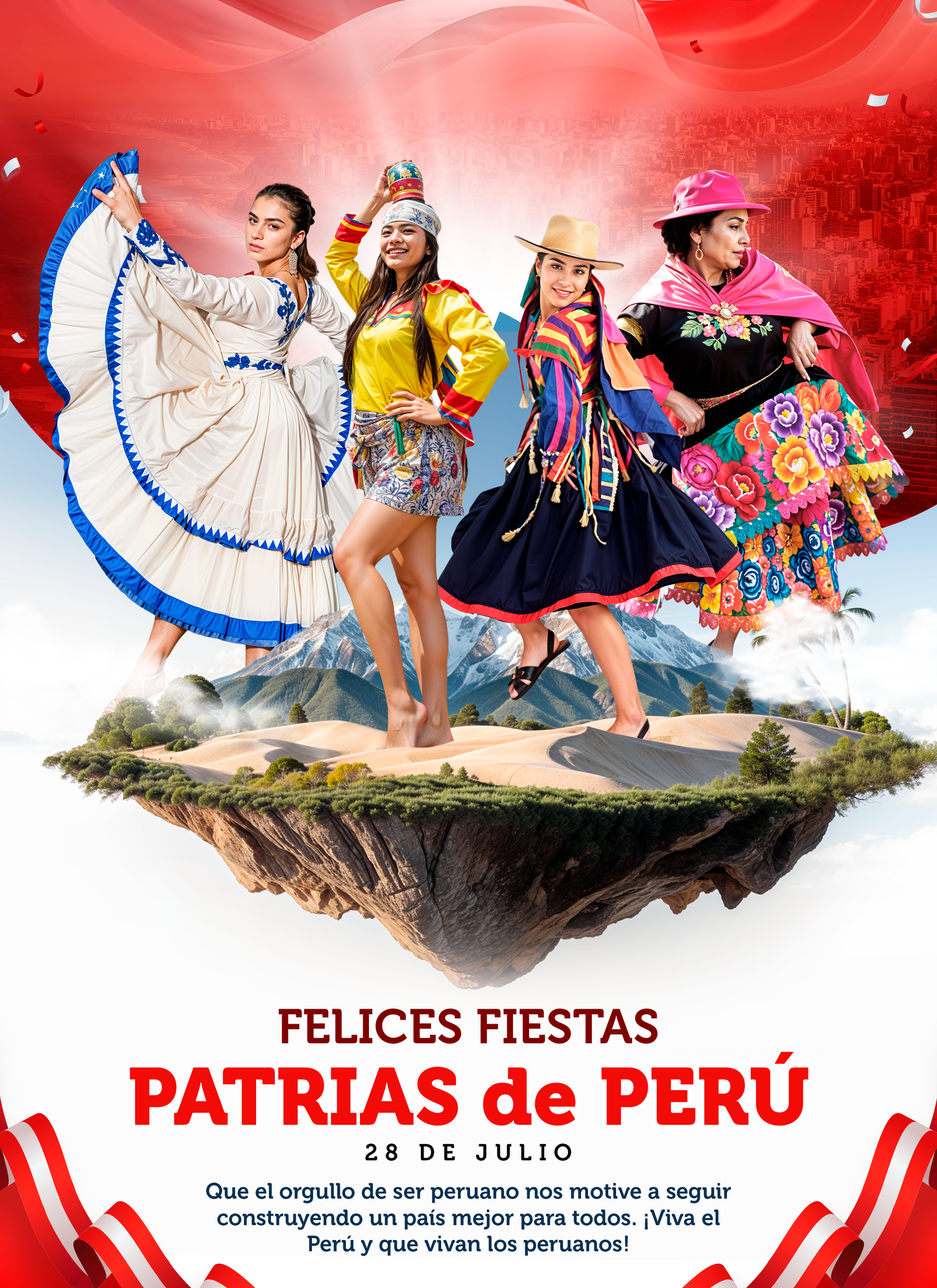 Plantilla Fiestas patrias Perú PSD - Danzas - Design Market Perú