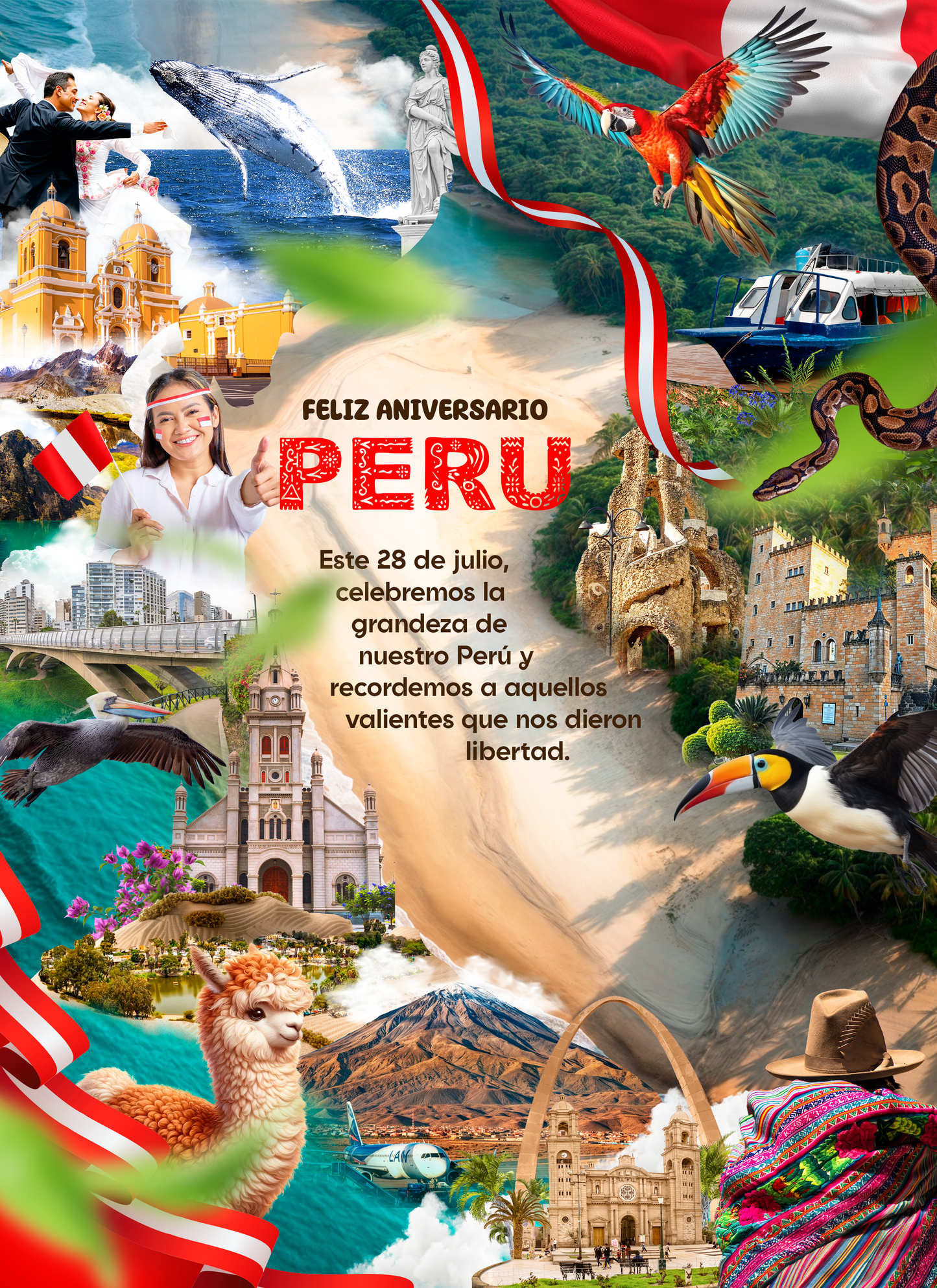 Plantilla Fiestas patrias Perú PSD - Mi Perú - Design Market Perú