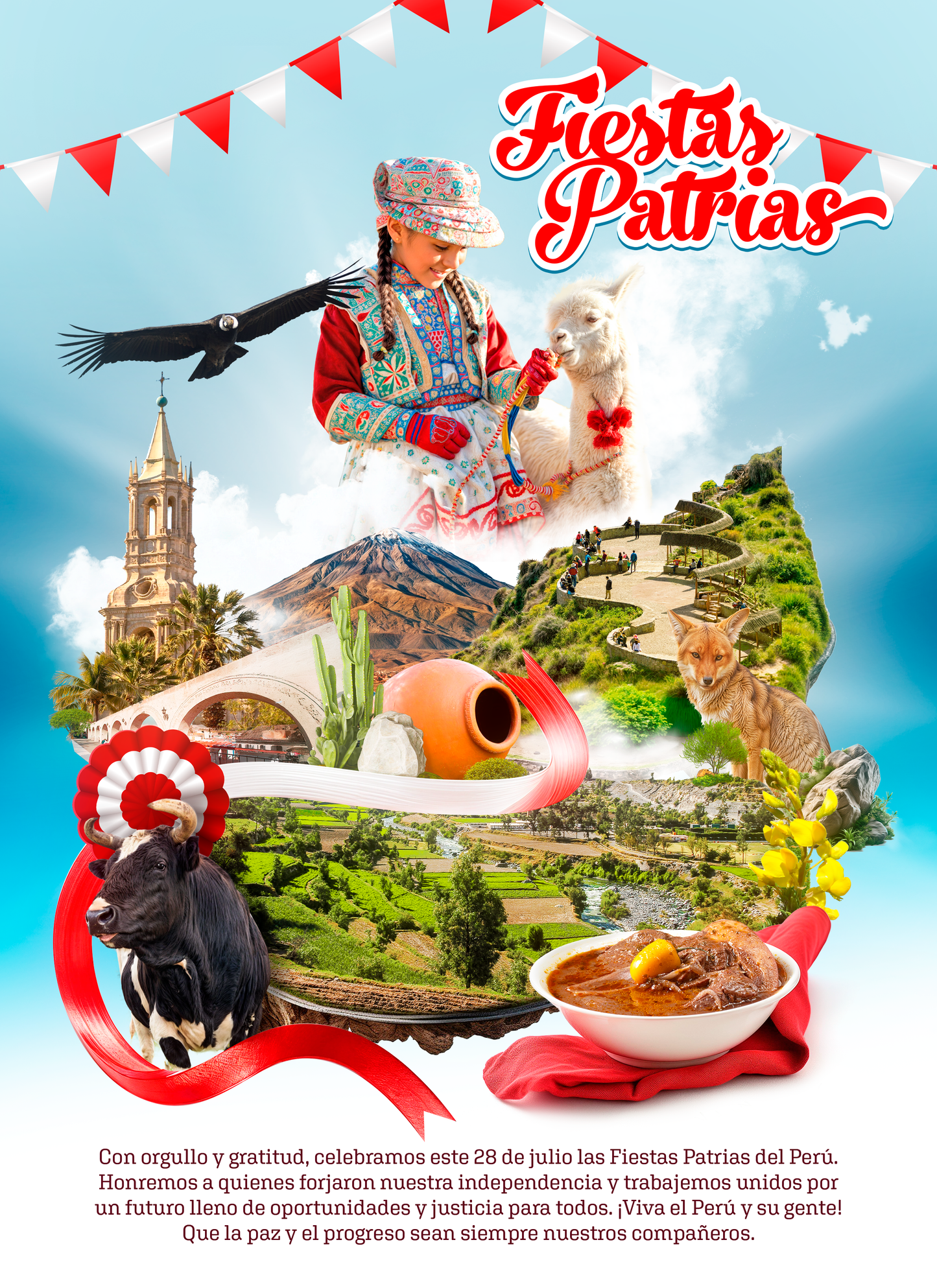 Plantilla Fiestas patrias Perú PSD - Arequipa - Design Market Perú