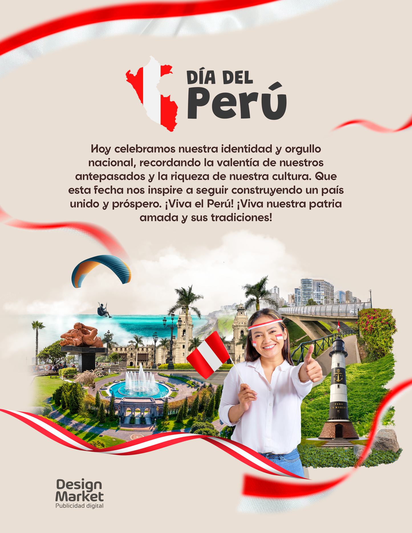 Plantilla Fiestas patrias Perú PSD - Lima - Design Market Perú