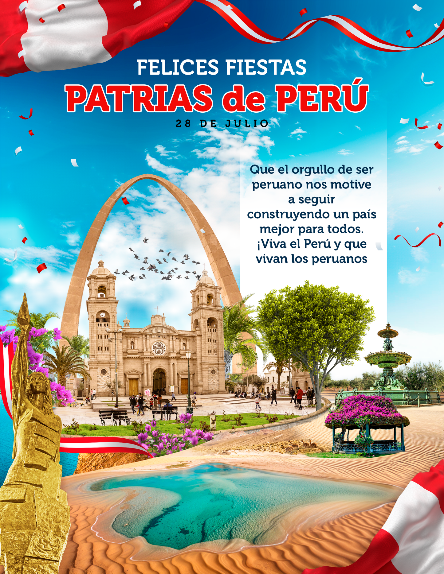 Plantilla Fiestas patrias Perú PSD - Tacna - Design Market Perú
