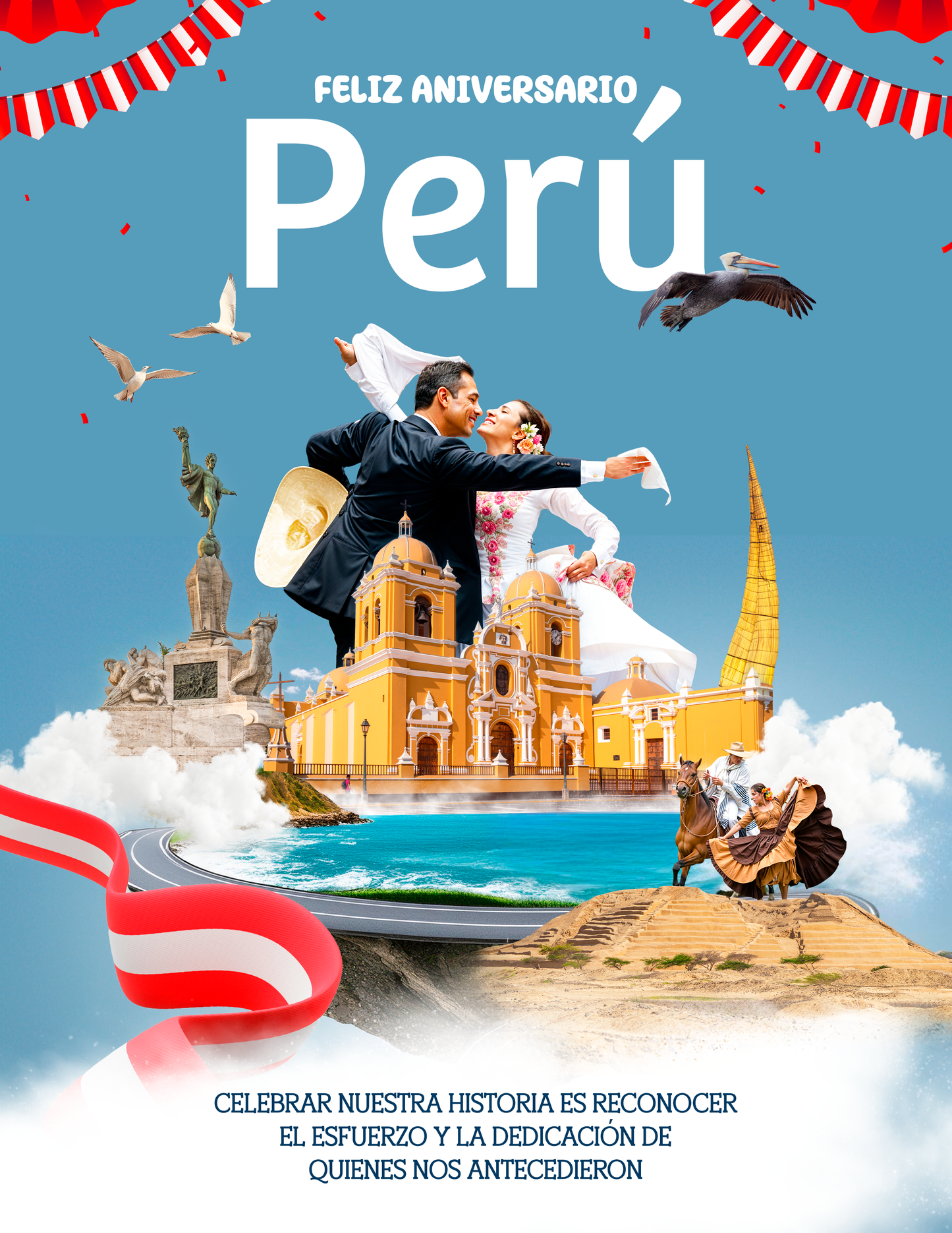 Plantilla Fiestas patrias Perú PSD - Trujillo - Design Market Perú