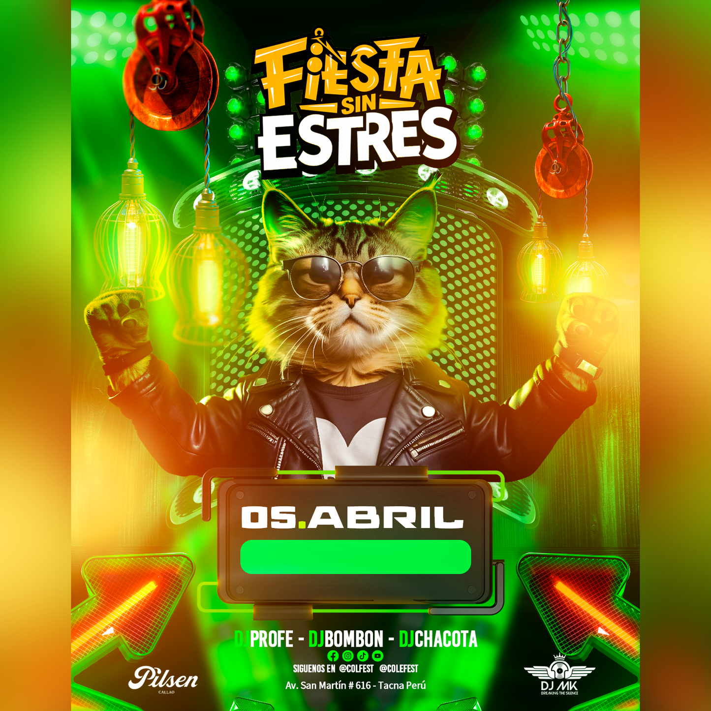 Flyer el gato en fiesta Design Market Perú - Design Market Perú