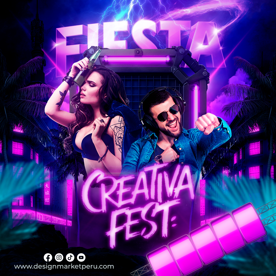 Flyer fiesta creativa fest Design Market Perú - Design Market Perú