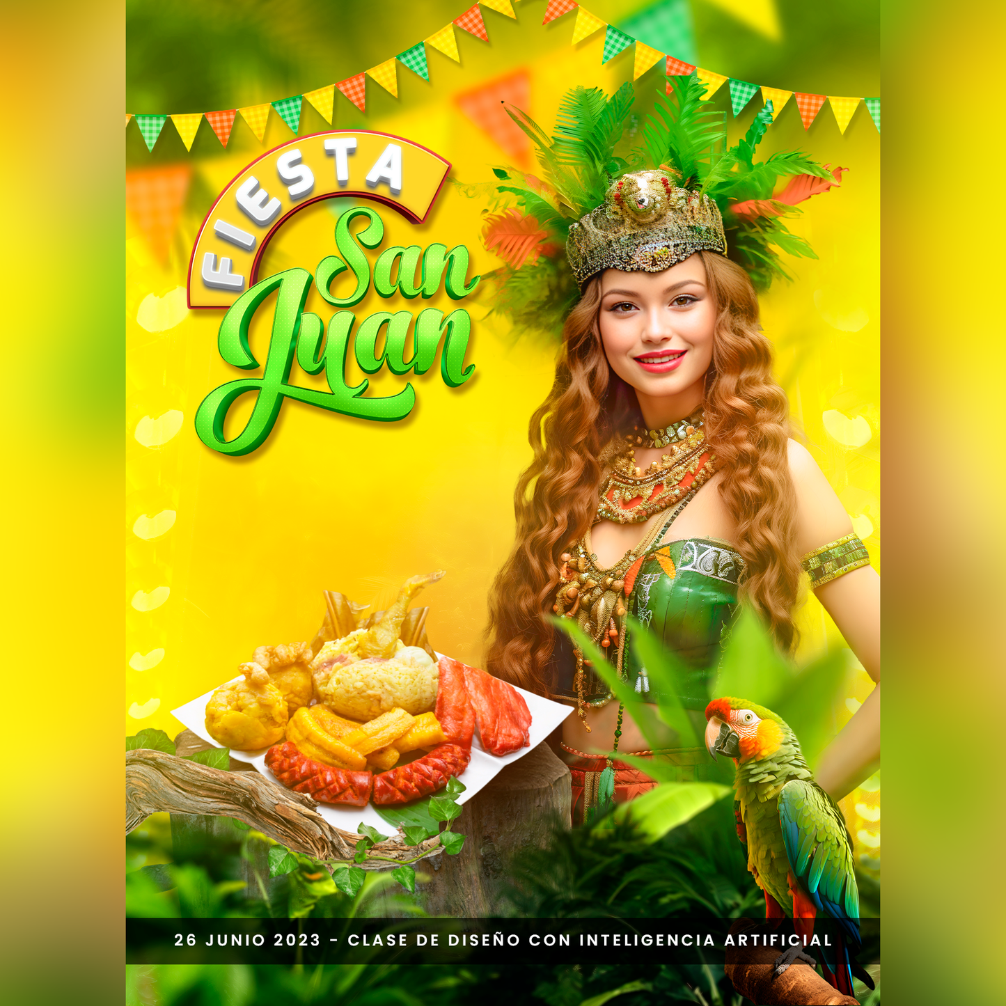 Flyer fiesta de San Juan Design Market Perú - Design Market Perú