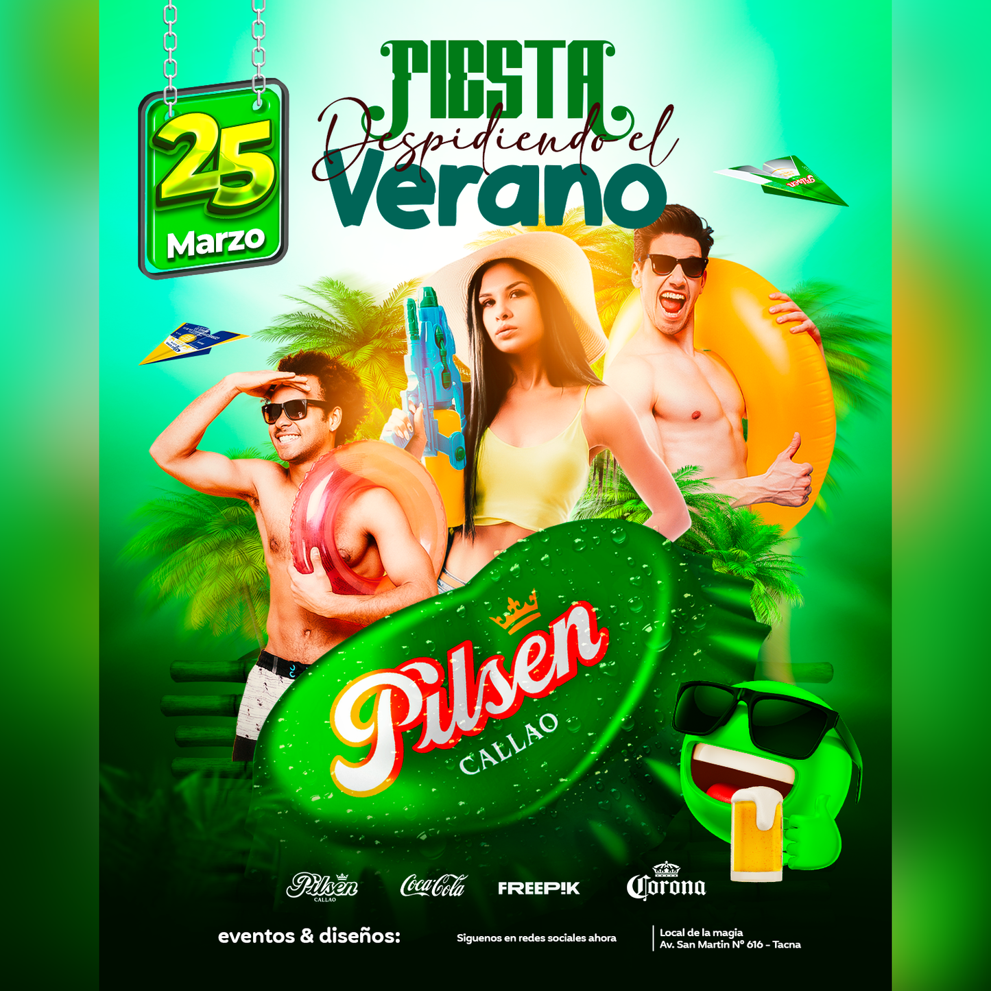 Flyer fiesta verde Design Market Perú - Design Market Perú