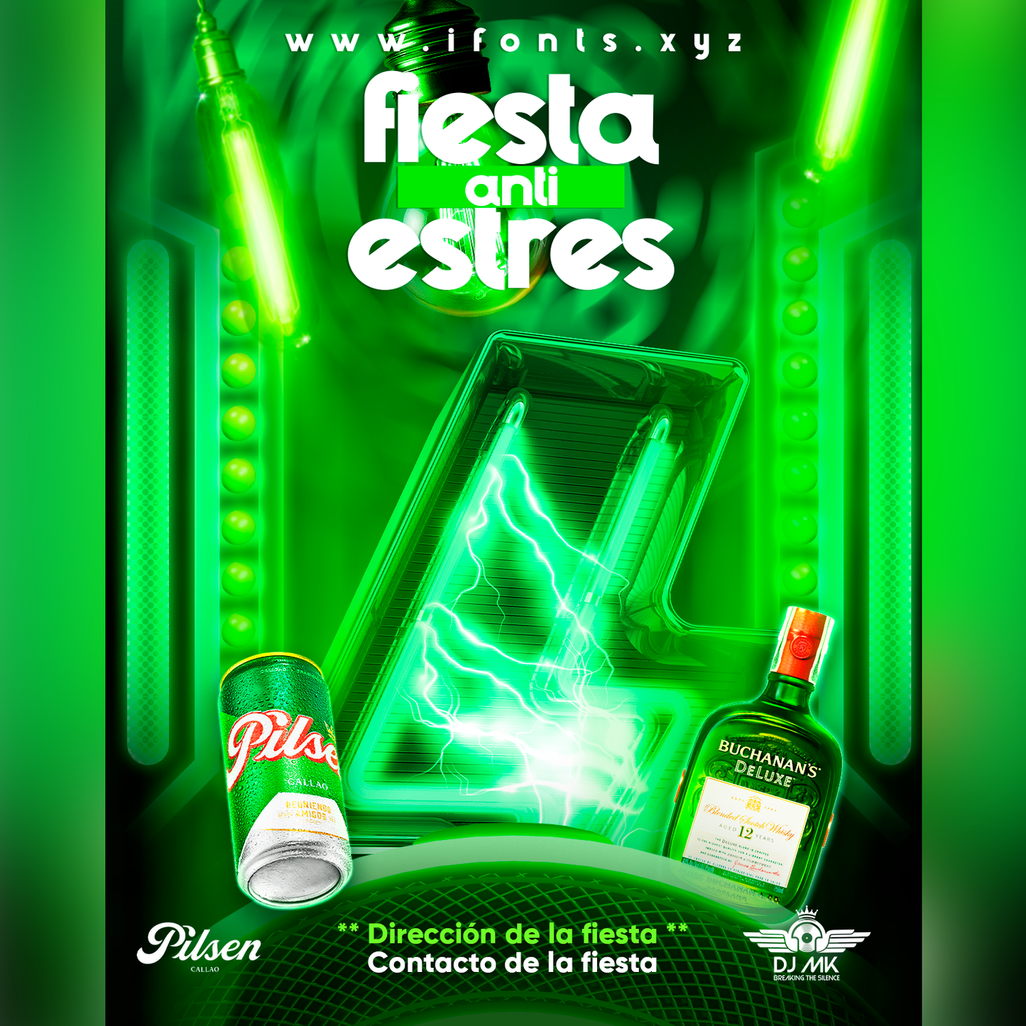 Flyer fiesta y rumba verde market peru - Design Market Perú
