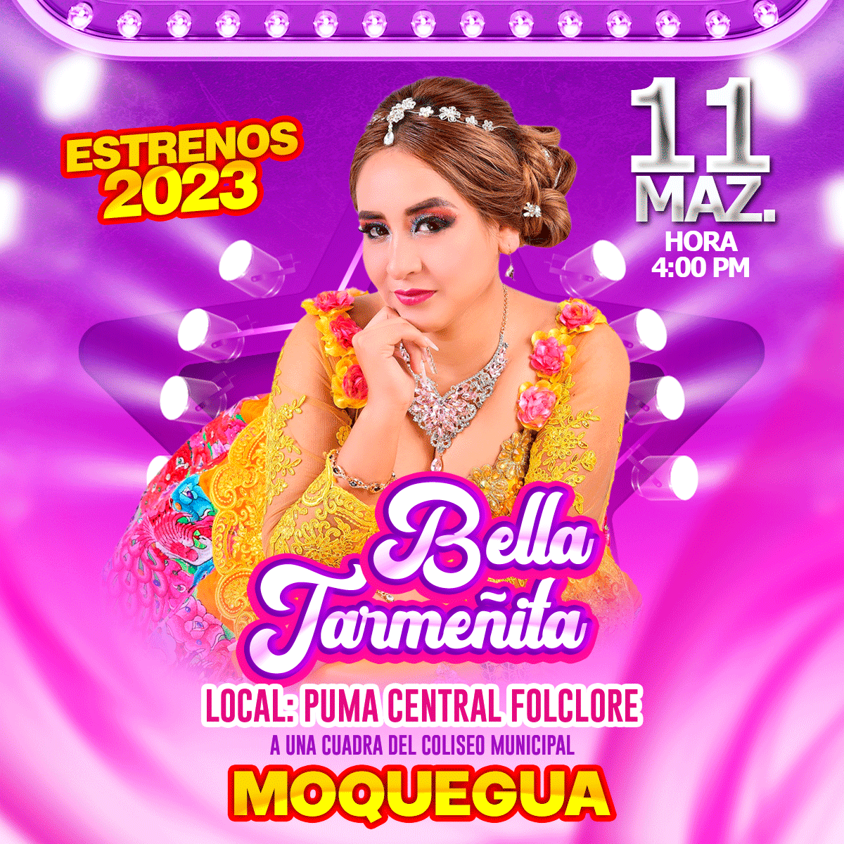 Flyer, post para redes sociales Modelo Bella Tarmeñita - Design Market Perú