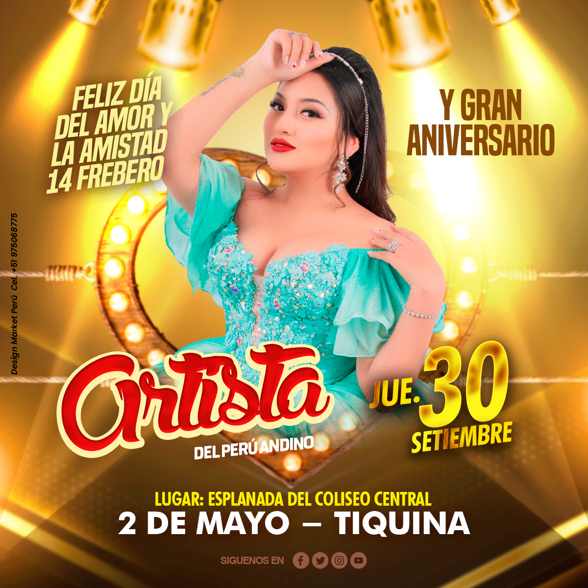 Flyer, post para redes sociales Modelo Artista - Design Market Perú