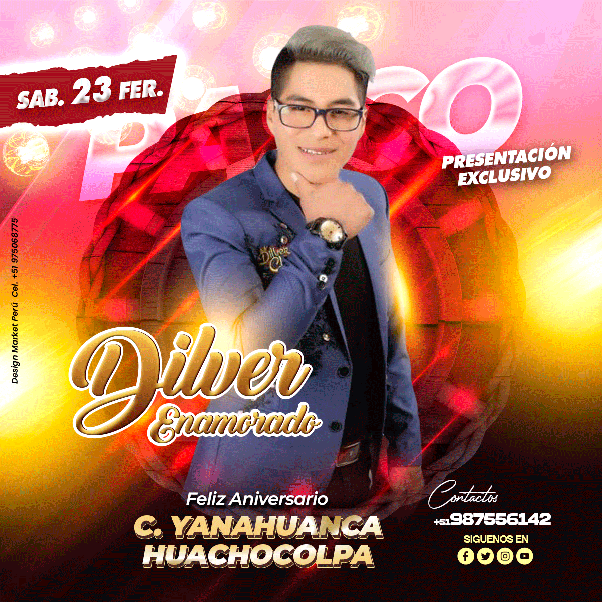 Flyer, post para redes sociales Modelo Dilver enamorado - Design Market Perú