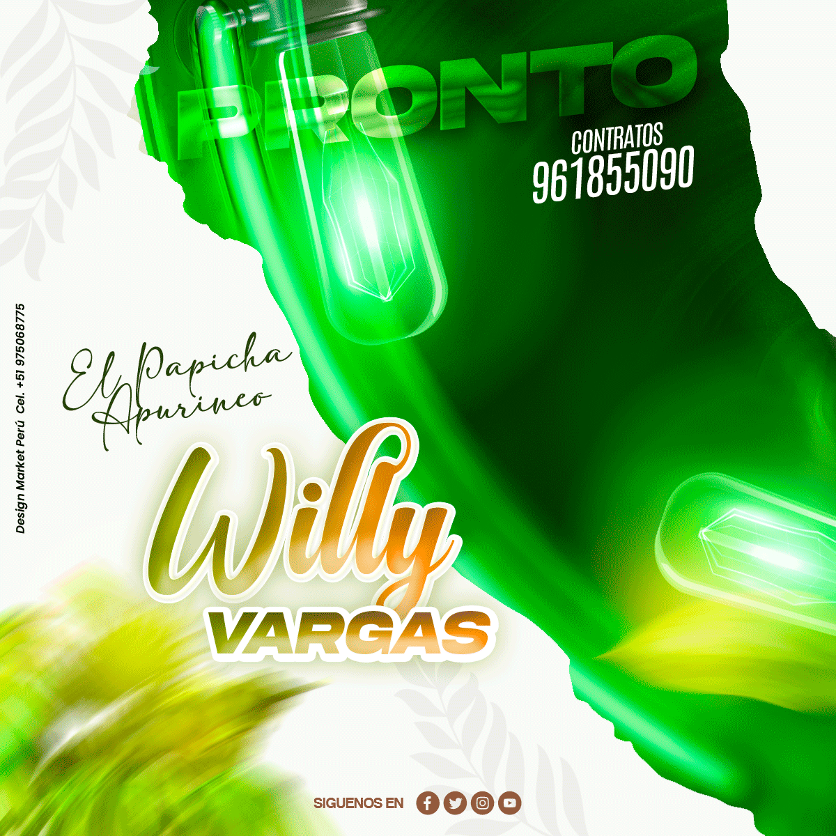 Flyer, post para redes sociales Modelo Vargas verde - Design Market Perú