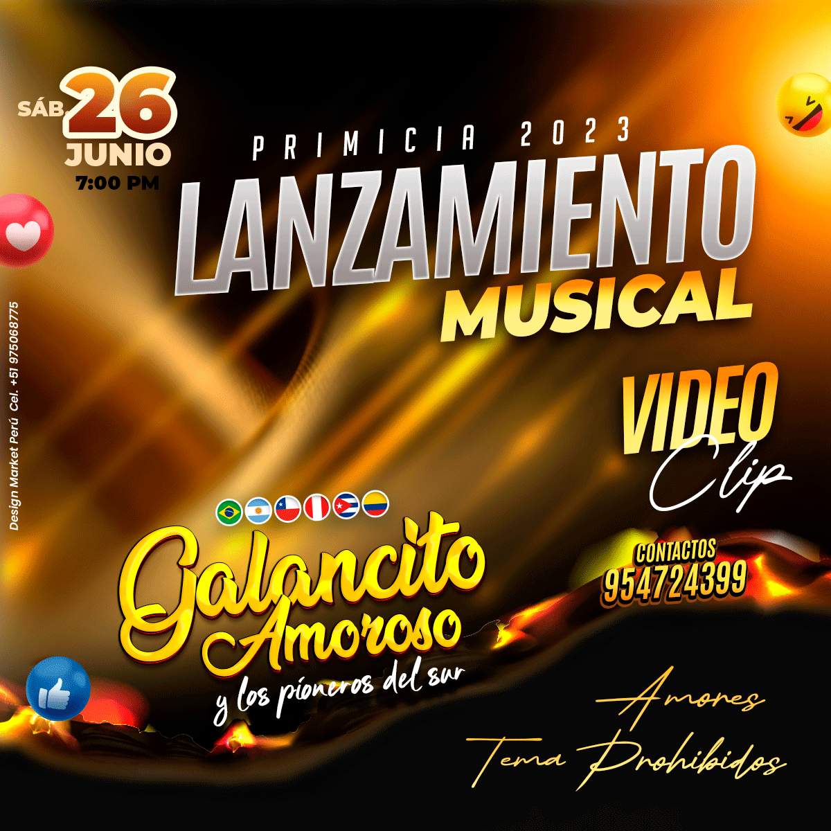 Flyer, post para redes sociales Modelo Galancito amoroso - Design Market Perú