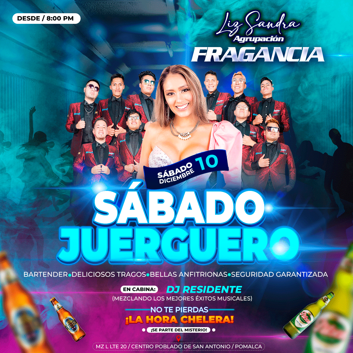 Flyer, post para redes sociales Modelo Sábado Juerguero - Design Market Perú