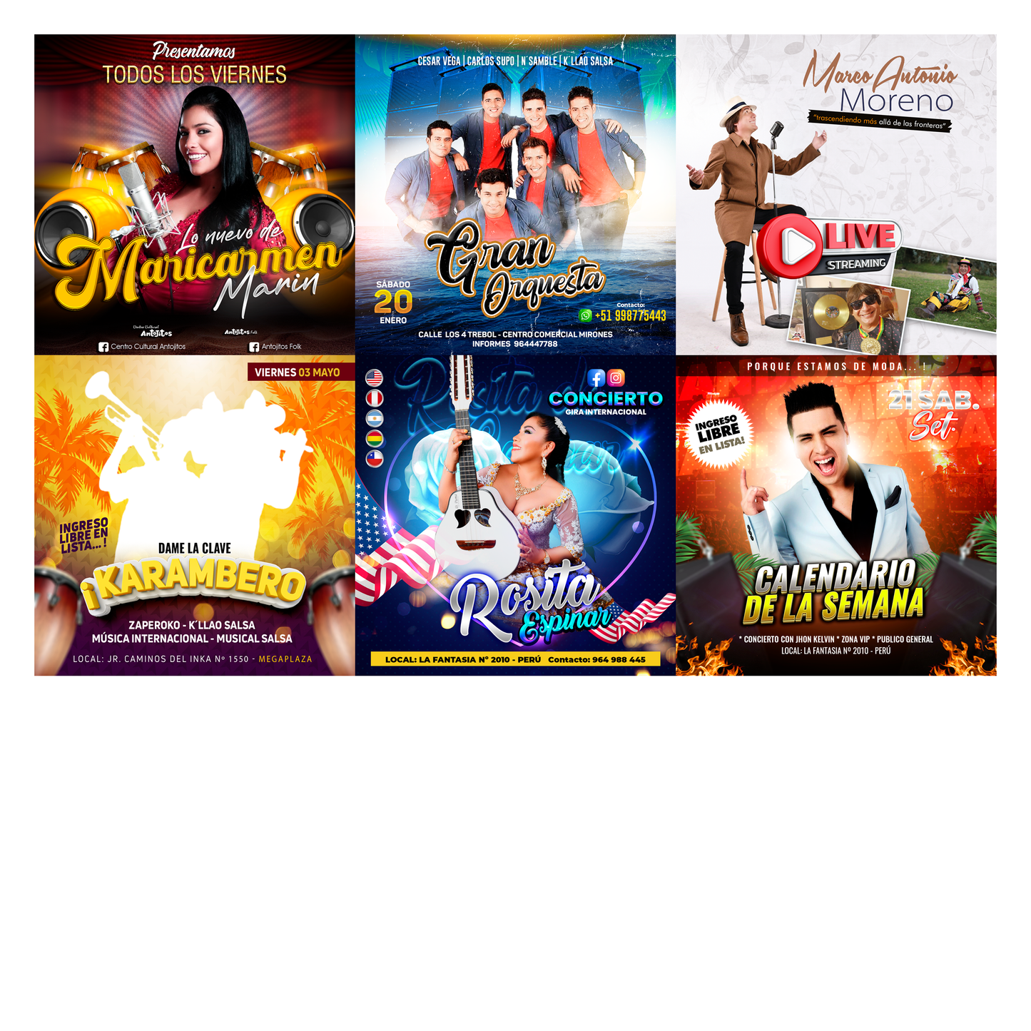 Pack 60 Flyer post Folclóricos Versión I diseños photoshop editables - Design Market Perú