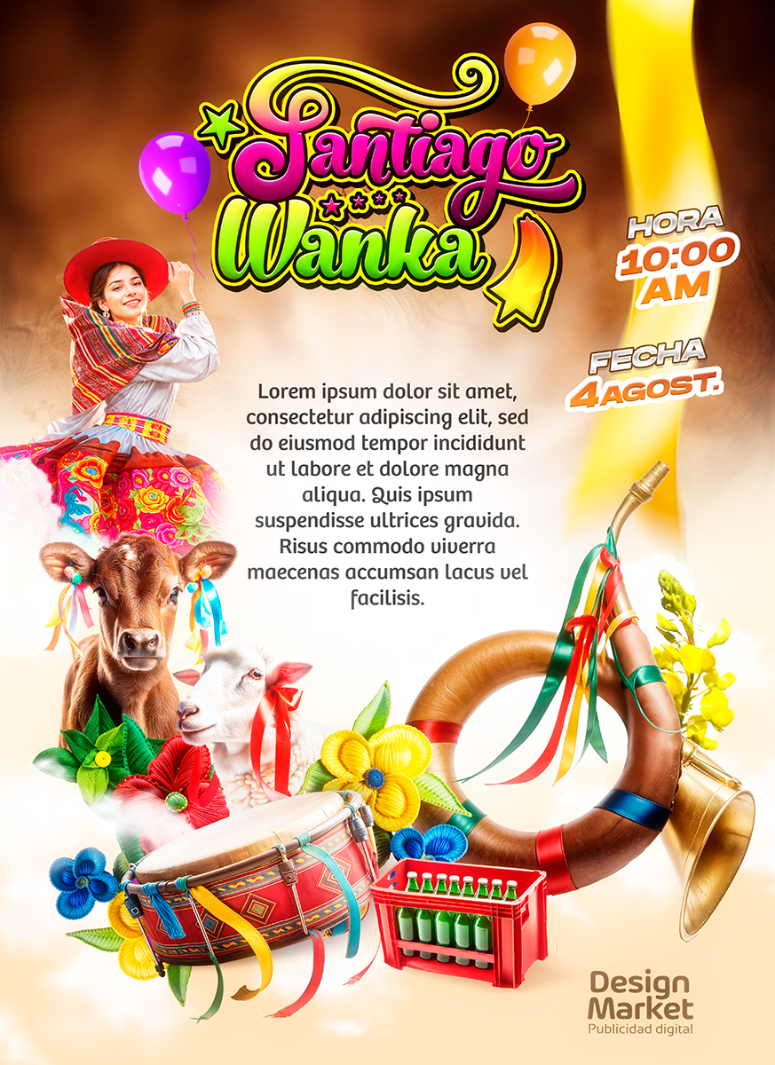 Flyer santiaguero Valle del Mantaro - Design Market Perú