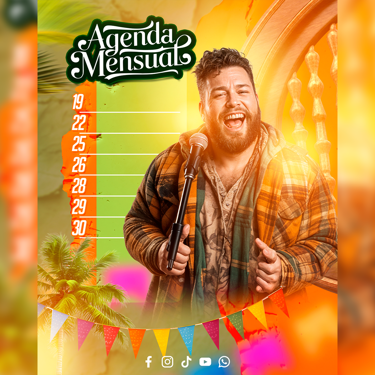 Flyer, post para redes sociales Agenda Mensual - Design Market Perú