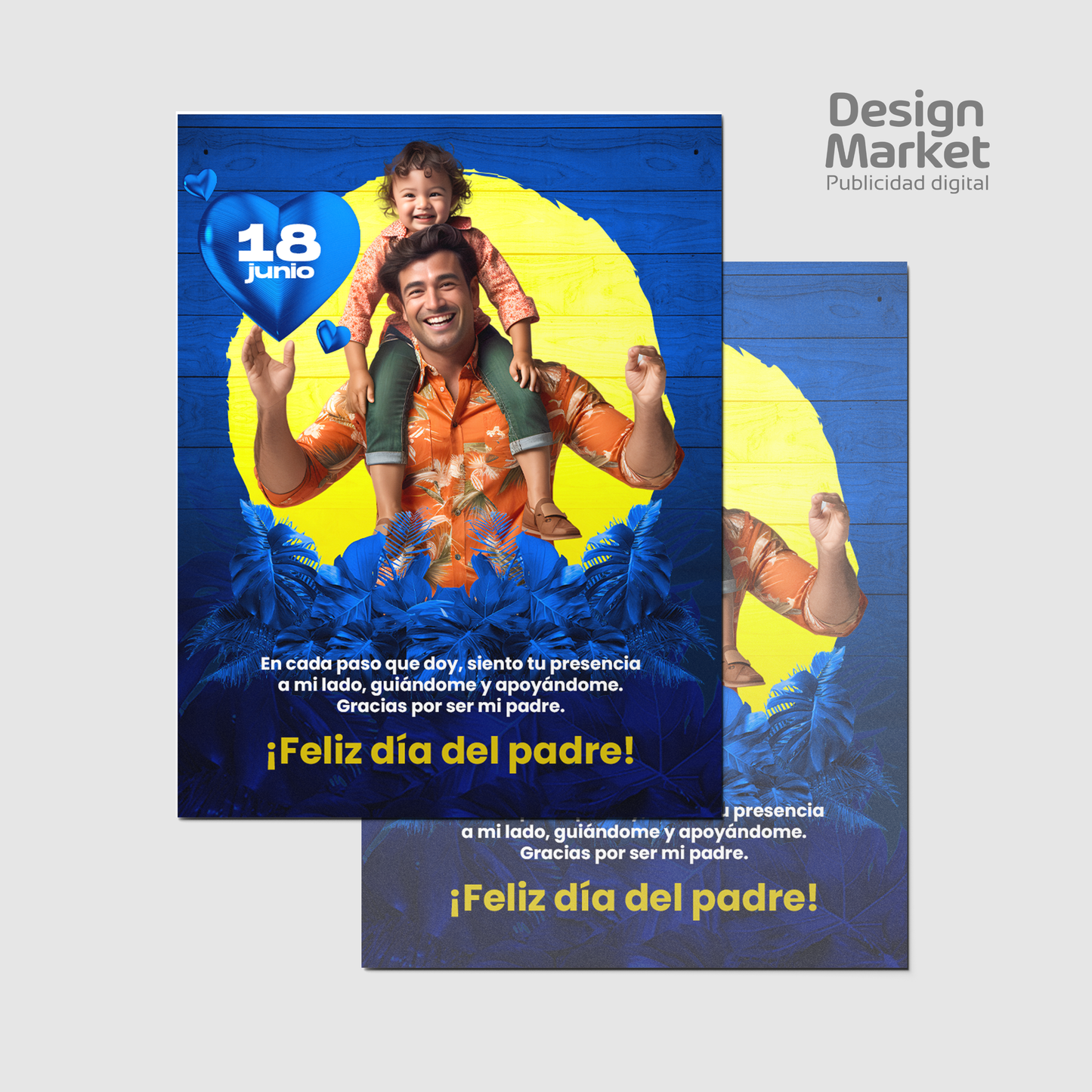 Flyer, post para redes sociales Día del Padre - Azul - Design Market Perú
