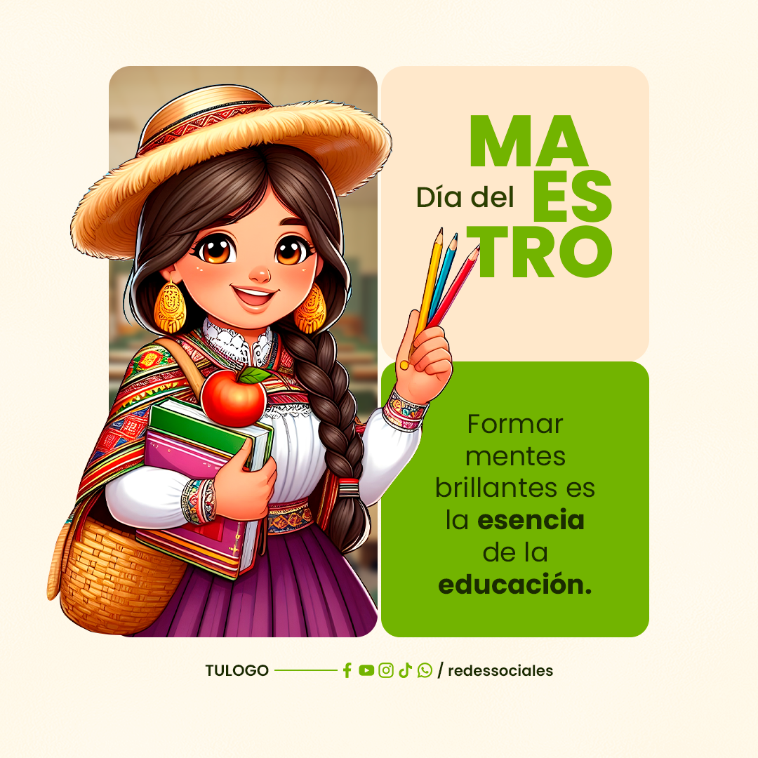 Plantilla día del maestro profesora sierra - Design Market Perú