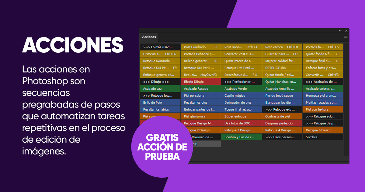 ACCIONES PARA DISEÑO GRÁFICO Y RETOQUE