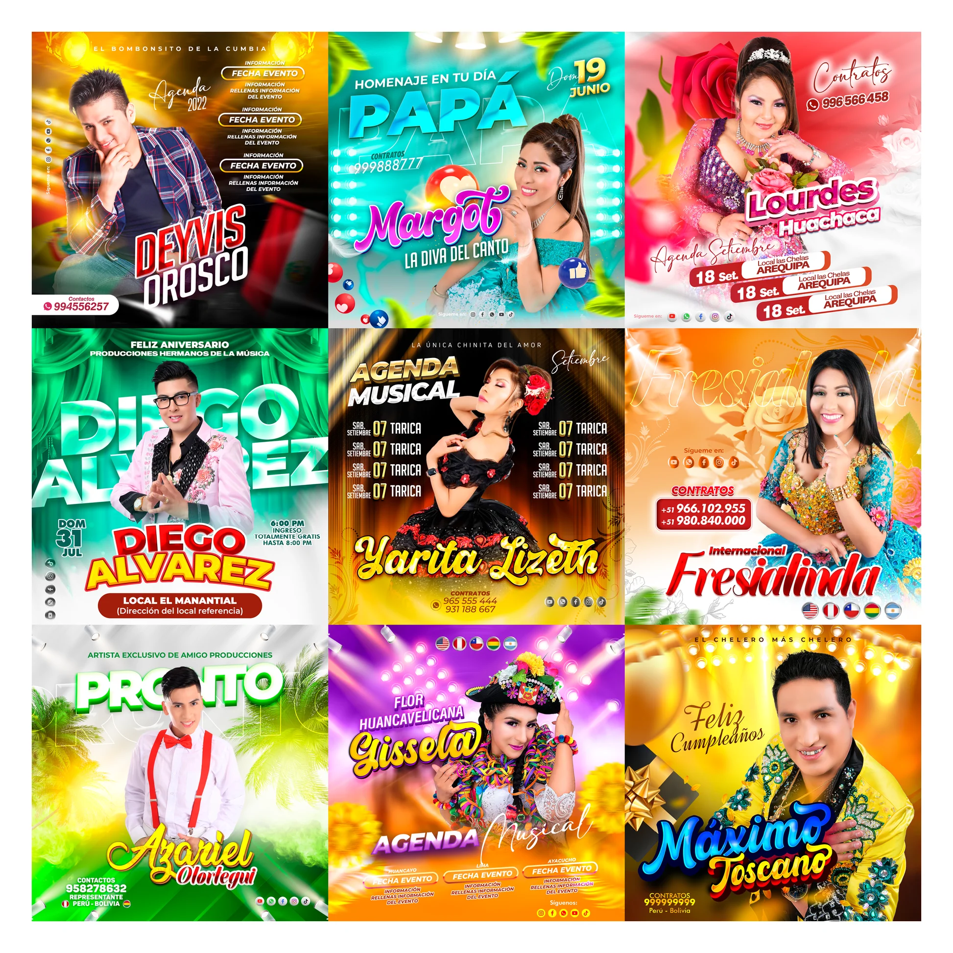 Pack 200 Flyer post Folclóricos Completo
