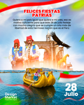 Plantilla Fiestas patrias Perú PSD - Lago titicaca - Design Market Perú
