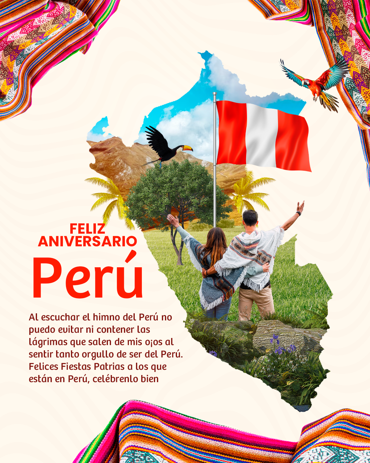 Plantilla Fiestas patrias Perú PSD - Mapa del Perú - Design Market Perú