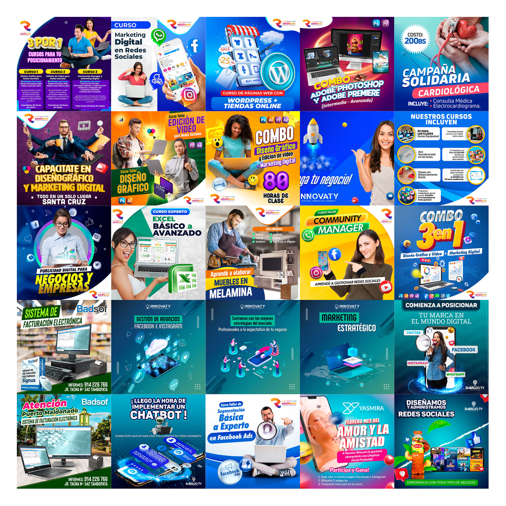 PACK 140 POST FLYER SOCIAL MEDIA REDES SOCIALES - Design Market Perú
