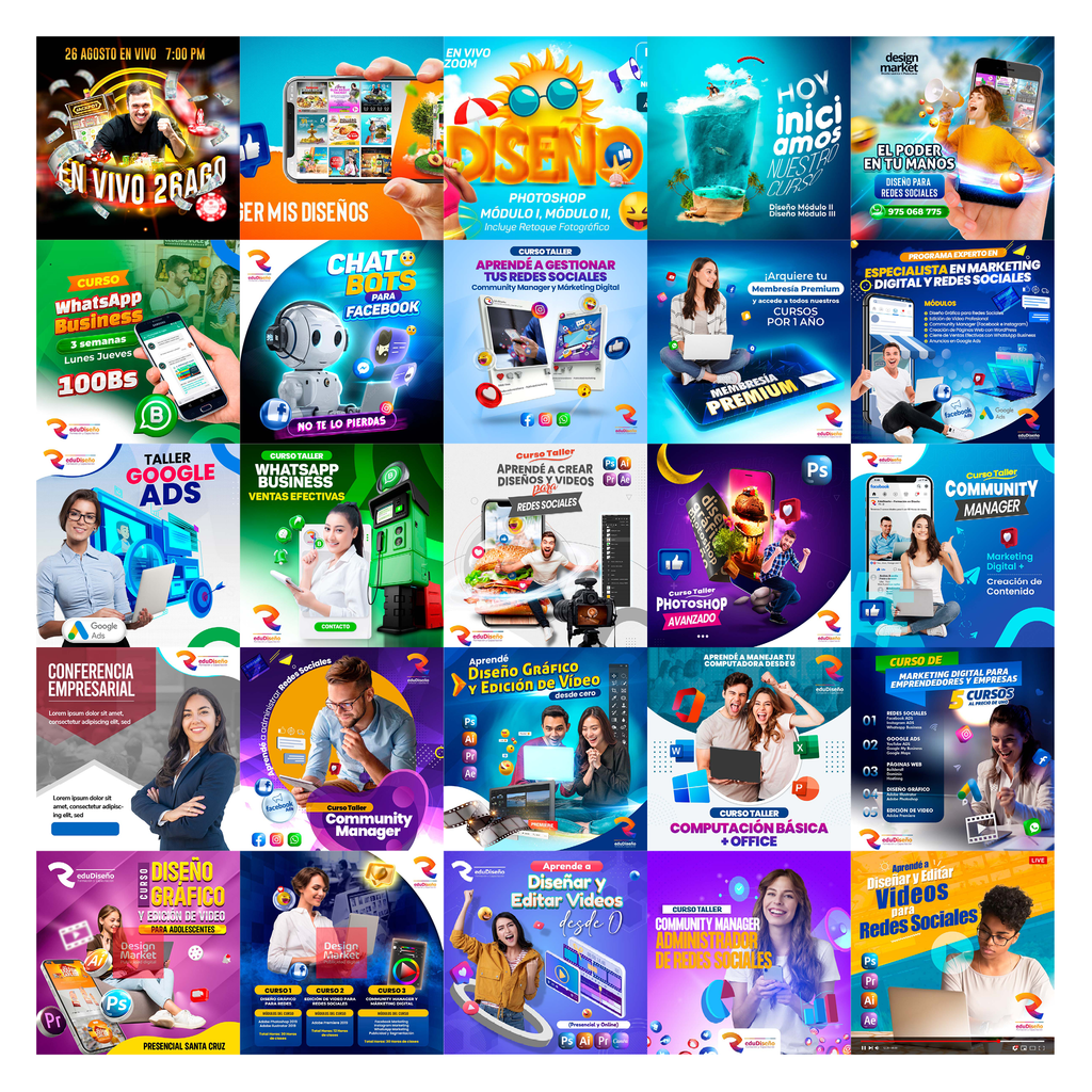 PACK 140 POST FLYER SOCIAL MEDIA REDES SOCIALES - Design Market Perú