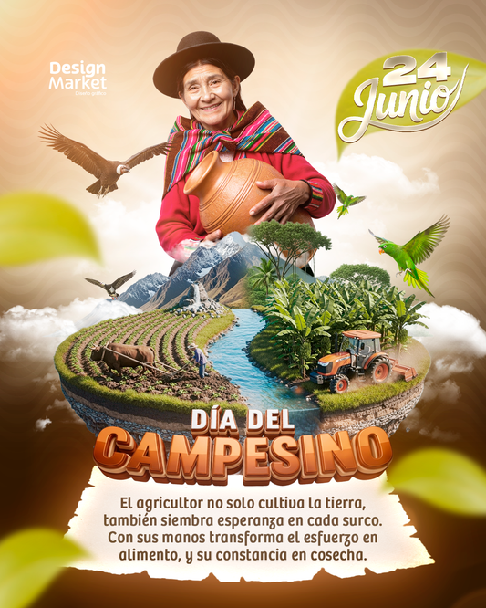 Flyer Diseño día campesino, dia del agricultor