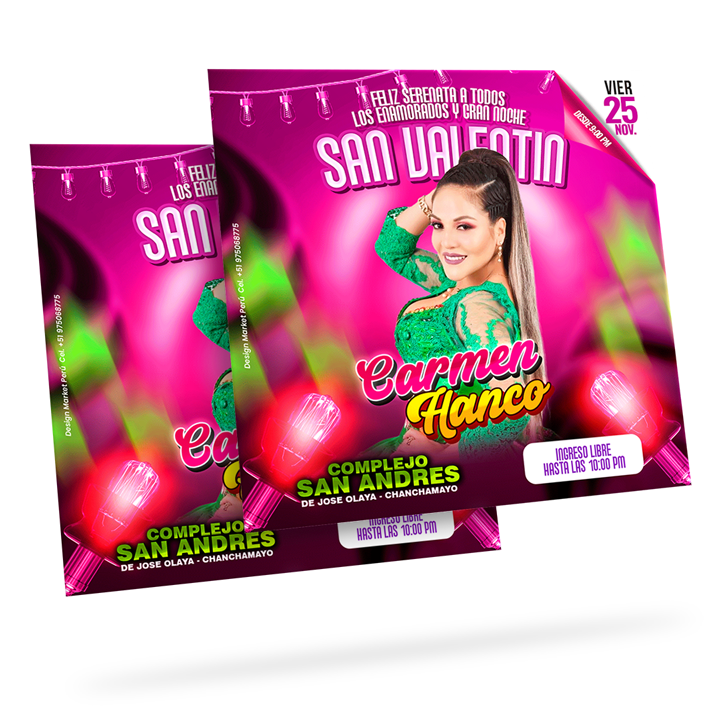 Flyer, post para redes sociales Modelo Carmen Hanco - Design Market Perú