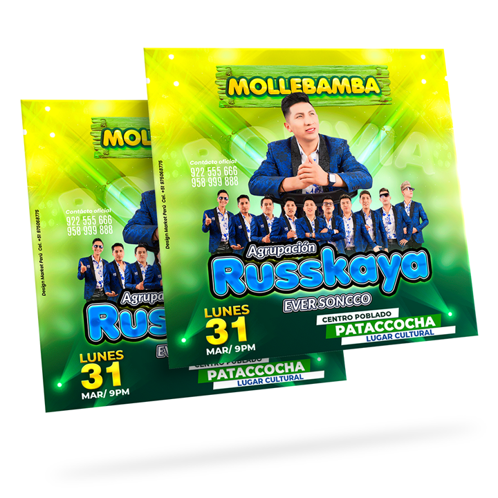 Flyer, post para redes sociales Modelo Russcaya - Design Market Perú