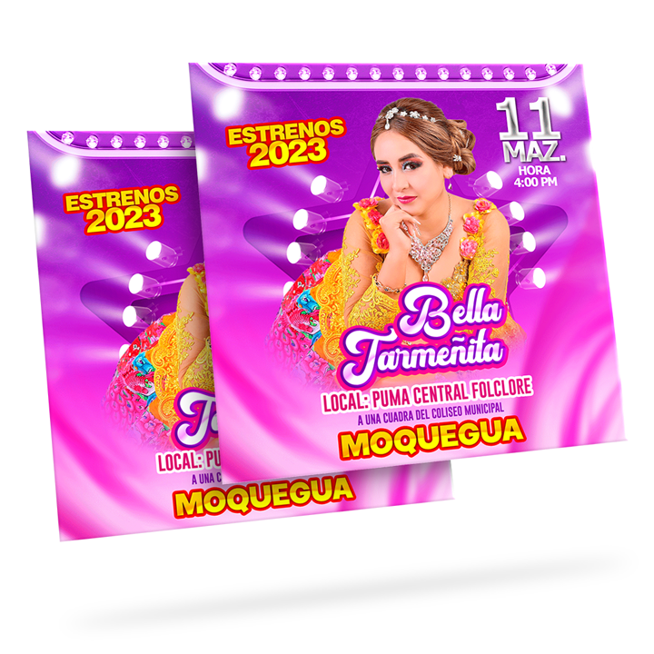 Flyer, post para redes sociales Modelo Bella Tarmeñita - Design Market Perú