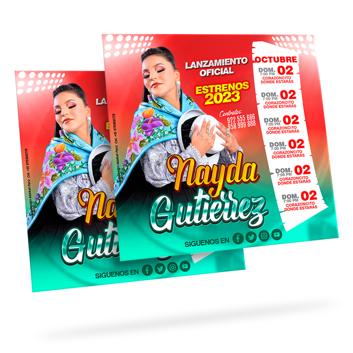Flyer, post para redes sociales Modelo Nayda Gutierrez - Design Market Perú