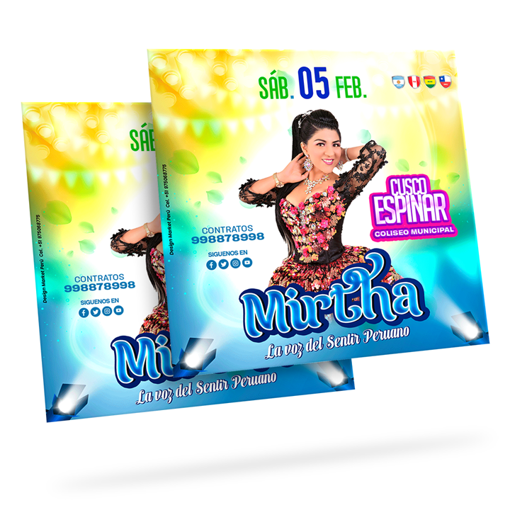 Flyer, post para redes sociales Modelo Myrtha - Design Market Perú