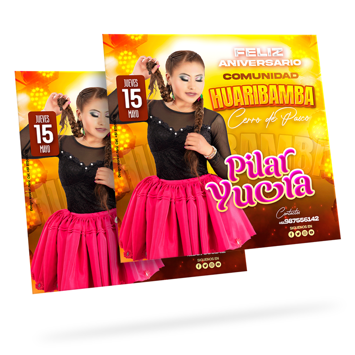 Flyer, post para redes sociales Modelo Pilar Yucra Marrón - Design Market Perú