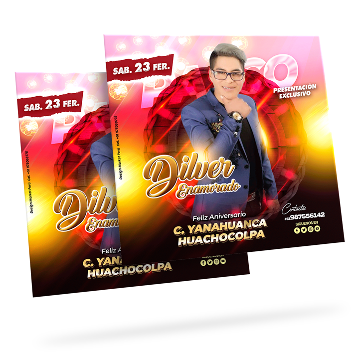 Flyer, post para redes sociales Modelo Dilver enamorado - Design Market Perú