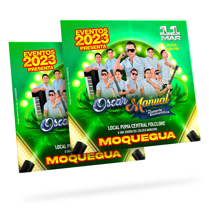 Flyer, post para redes sociales Modelo Oscar Manuel Verde - Design Market Perú