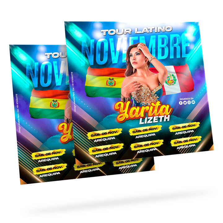 Flyer, post para redes sociales Modelo Yarita Bandera - Design Market Perú