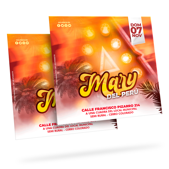Flyer, post para redes sociales Modelo Mary fondo - Design Market Perú