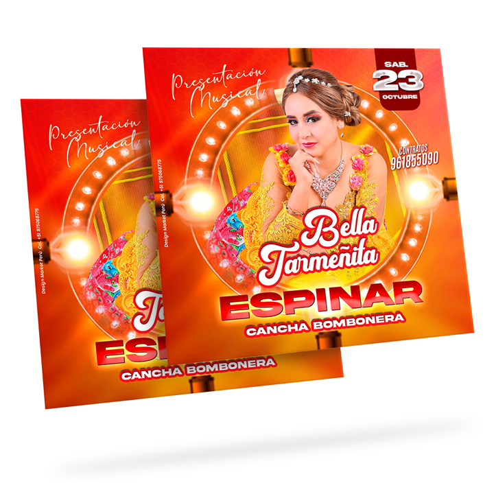 Flyer, post para redes sociales Modelo Espinar Naranjado - Design Market Perú