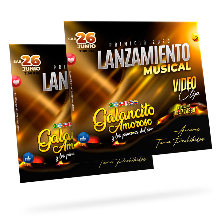 Flyer, post para redes sociales Modelo Galancito amoroso - Design Market Perú