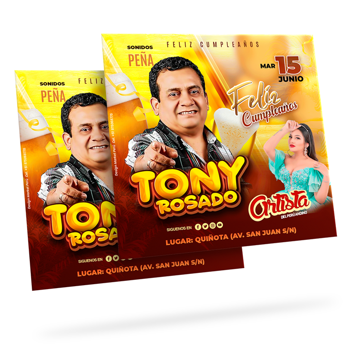 Flyer, post para redes sociales Modelo Tony rosado marrón - Design Market Perú