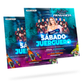 Flyer, post para redes sociales Modelo Sábado Juerguero - Design Market Perú