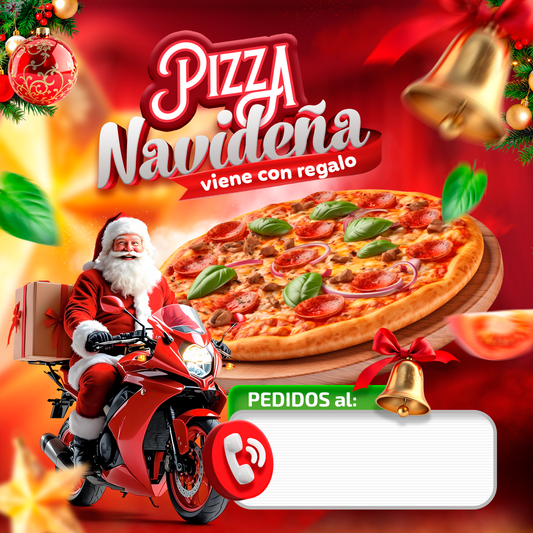 Diseño Navidad Pizza