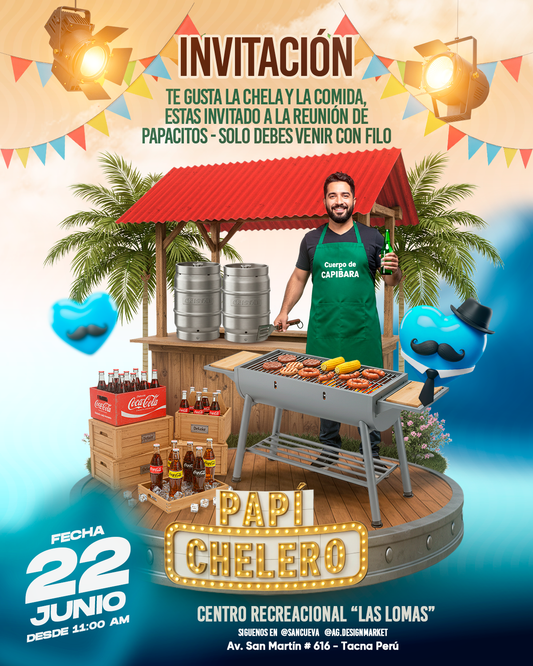 Diseño papá chelero, día del padre