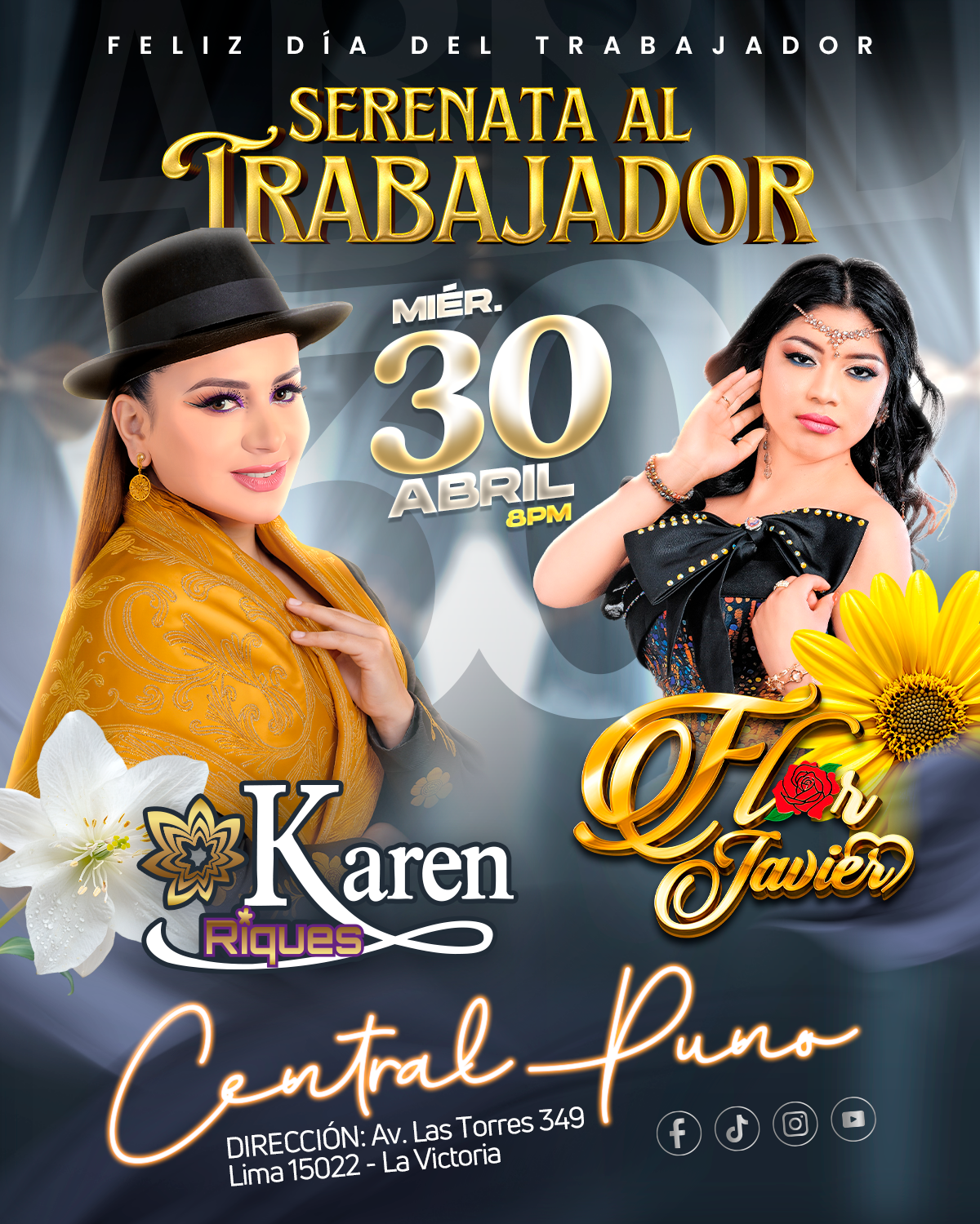 Diseño Folclore Serenata día del trabajador