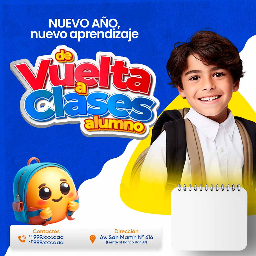 Plantilla inicio escolar nuevo año escolar